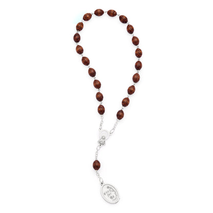 MONDO CATTOLICO ROMA Prayer Beads 18 cm (7.09 in) / 6 mm (0.24 in) Saint Francis Wooden Devotional Rosary