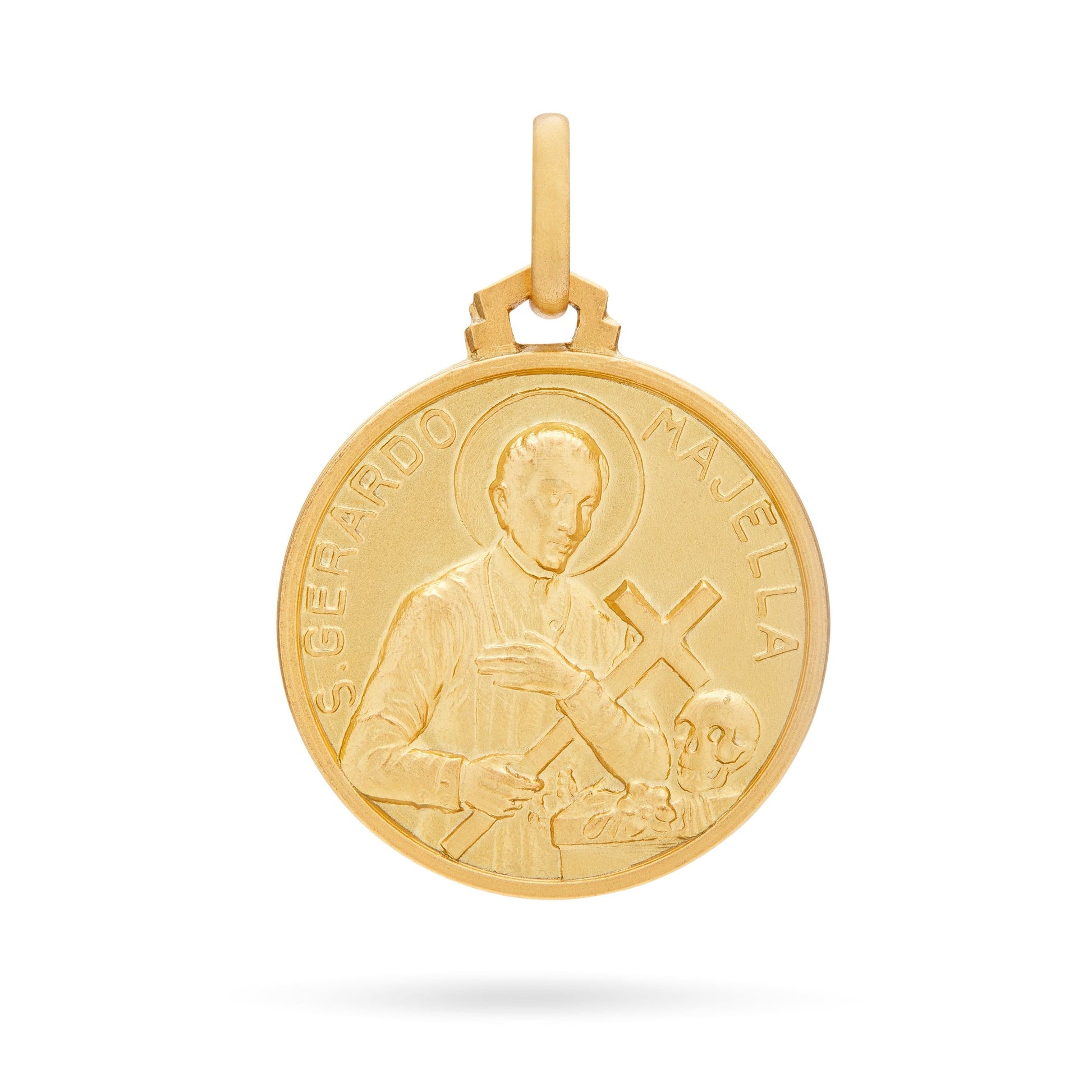MONDO CATTOLICO Jewelry 18 mm (0.70 in) Saint Gerard Yellow Gold Medal