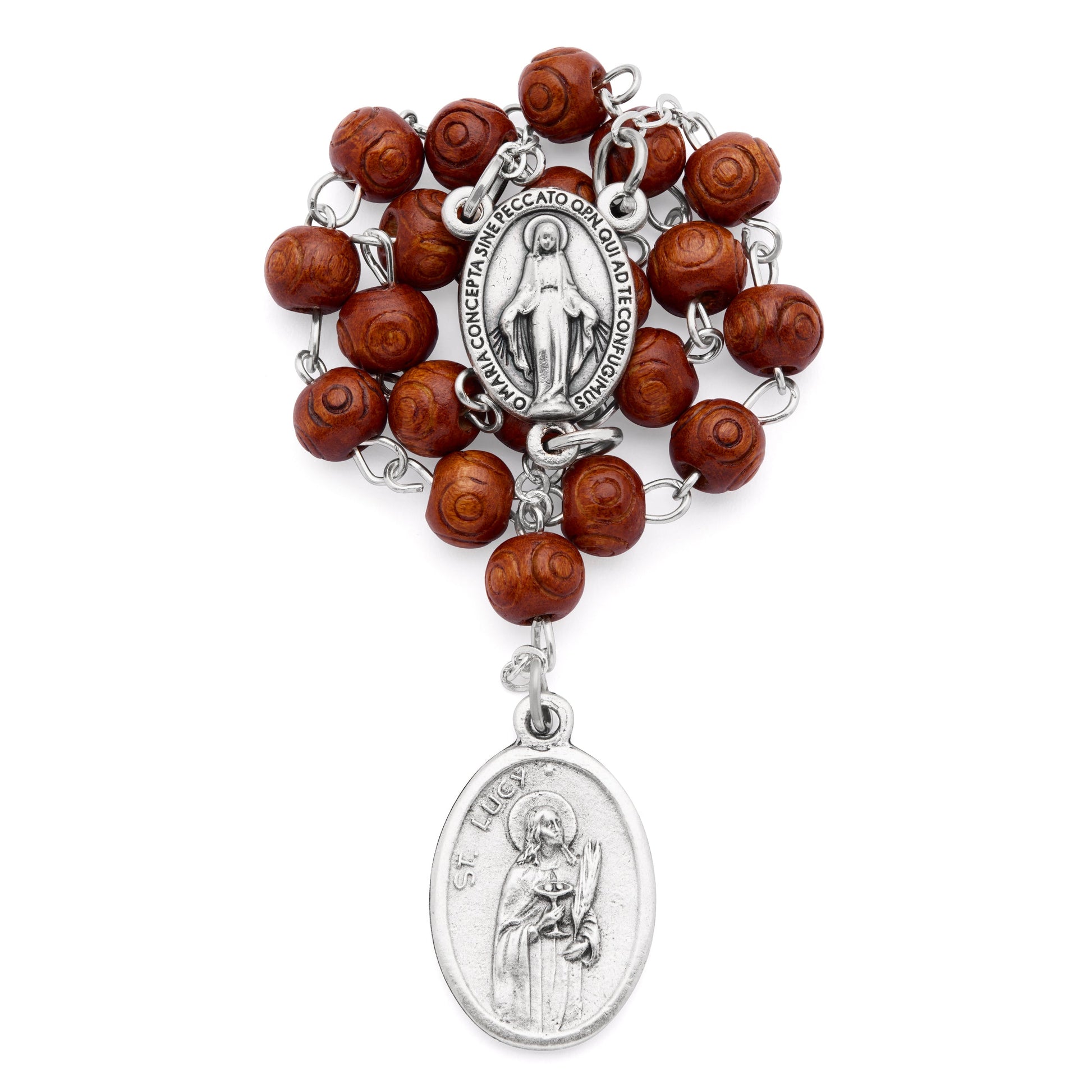 MONDO CATTOLICO ROMA Prayer Beads 18 cm (7 in) / 6 mm (0.23 in) Saint Lucy Devotional Rosary