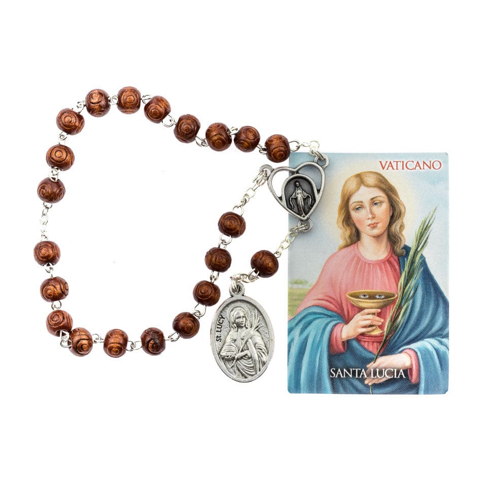 MONDO CATTOLICO Prayer Beads 18 cm (7 in) / 6 mm (0.23 in) Saint Lucy Devotional Rosary