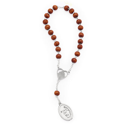 MONDO CATTOLICO ROMA Prayer Beads 18 cm (7.09 in) / 6 mm (0.24 in) Saint Peregrine Wooden Devotional Rosary