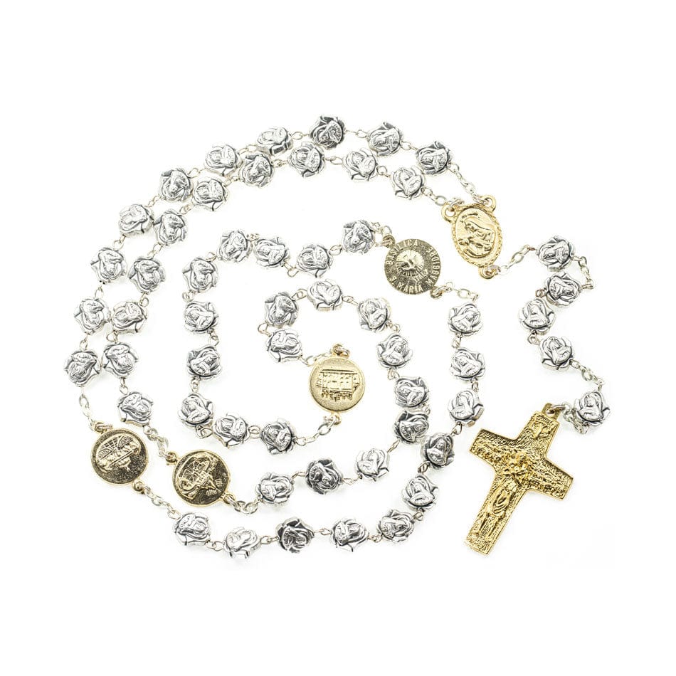 MONDO CATTOLICO Prayer Beads 60.5 cm (23.8 in) / 6 mm (0.23 in) Saint Rita of Cascia Pewter Rosary