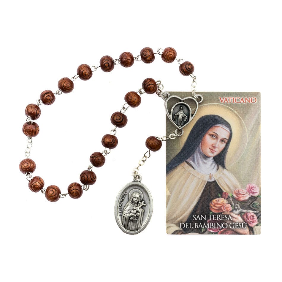 MONDO CATTOLICO Prayer Beads 18 cm (7 in) / 6 mm (0.23 in) Saint Therese of Lisieux Devotional Rosary