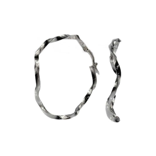 MONDO CATTOLICO Silver Hoop Earrings with Cross