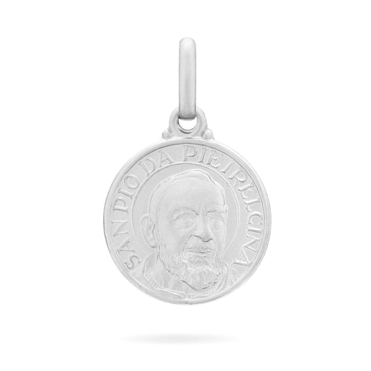 MONDO CATTOLICO Medal 10 mm (0.39 in) Silver medal of Saint Father Pio of Pietralcina