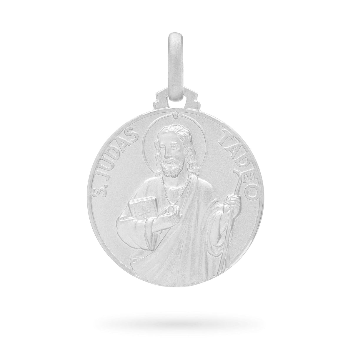 Médaille Ovale Saint Jude Thaddée - Patron Des Cas Désespérés - Bijou Religieux En Laiton Plaqué Argent