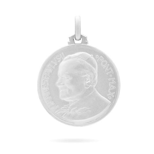 MONDO CATTOLICO Medal 12 mm (0.47 in) Silver medal of St. John Paul II and St. Peter's Basilic