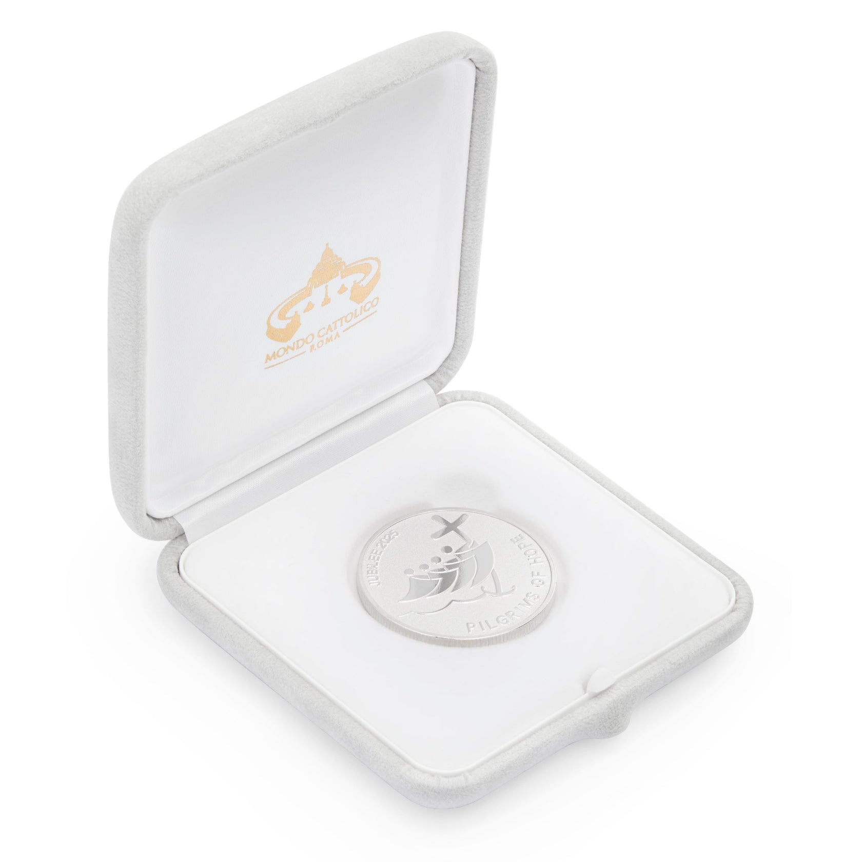 MONDO CATTOLICO ROMA Coin 4 cm (1.57 in) / Gray Silver-tone Jubilee 2025 Commemorative Coin – Exclusive Edition