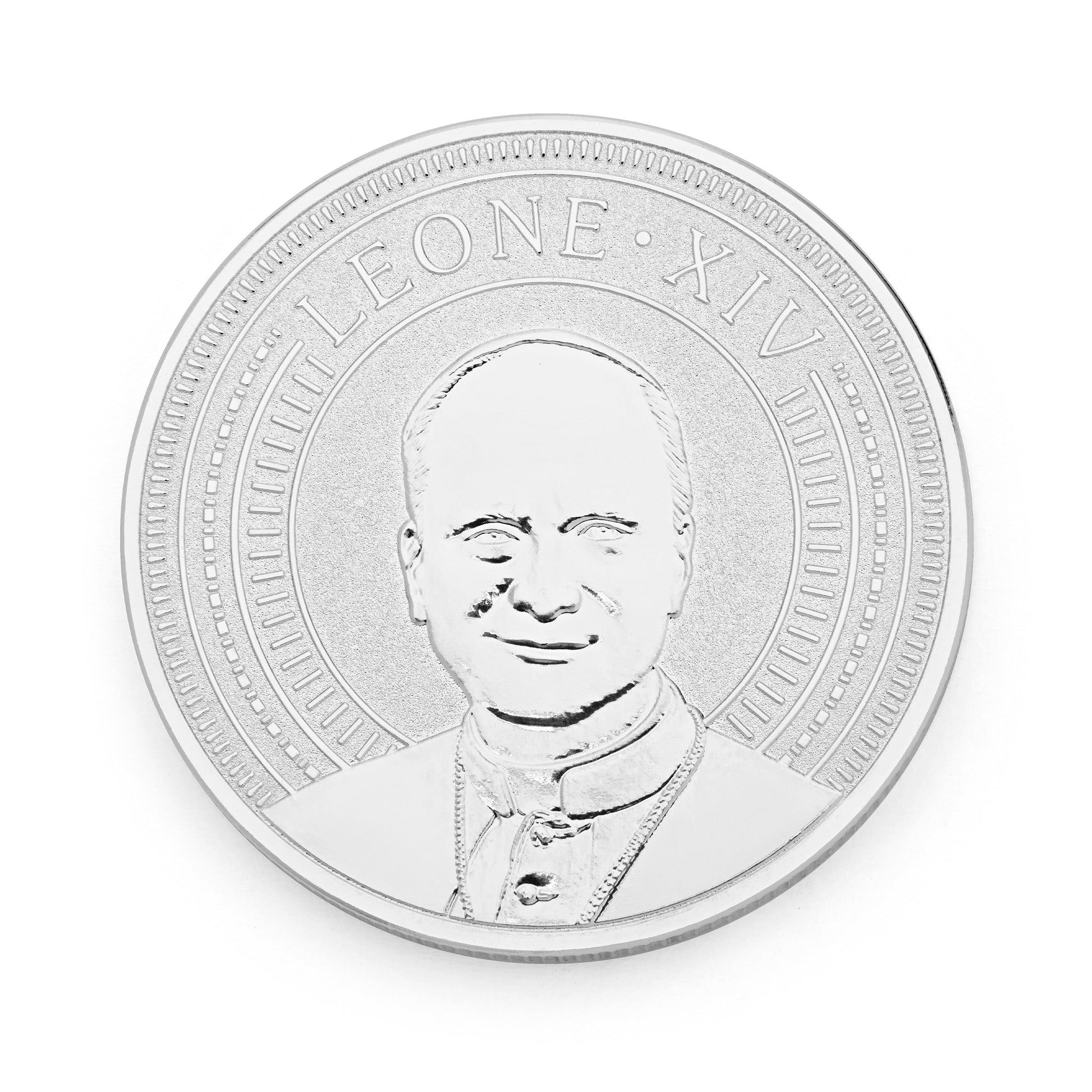 MONDO CATTOLICO ROMA Coin Silver-tone Pope Leo XIV Commemorative Coin – Exclusive Edition