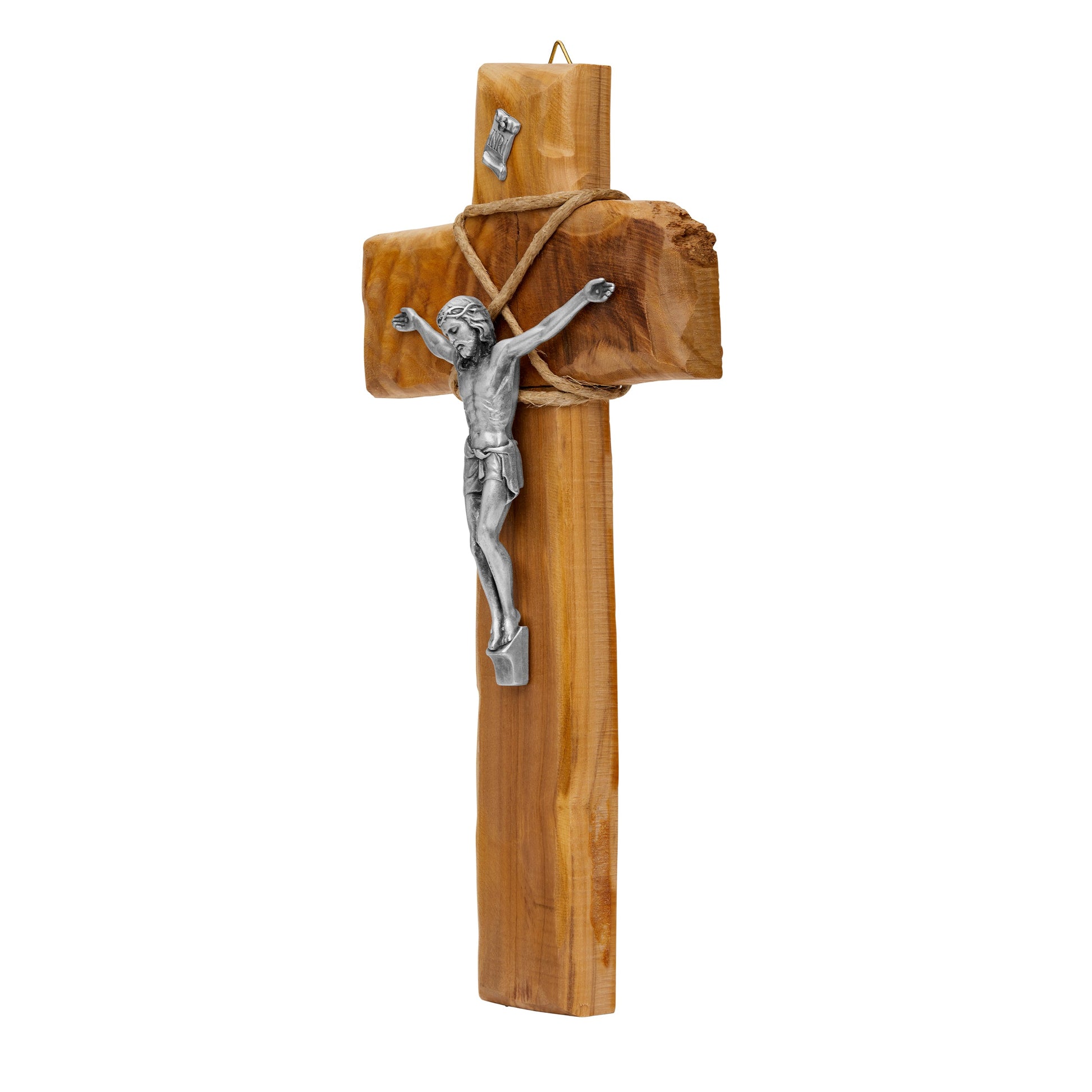 MONDO CATTOLICO 28 cm (11.02 in) Solid Olive Wood Crucifix