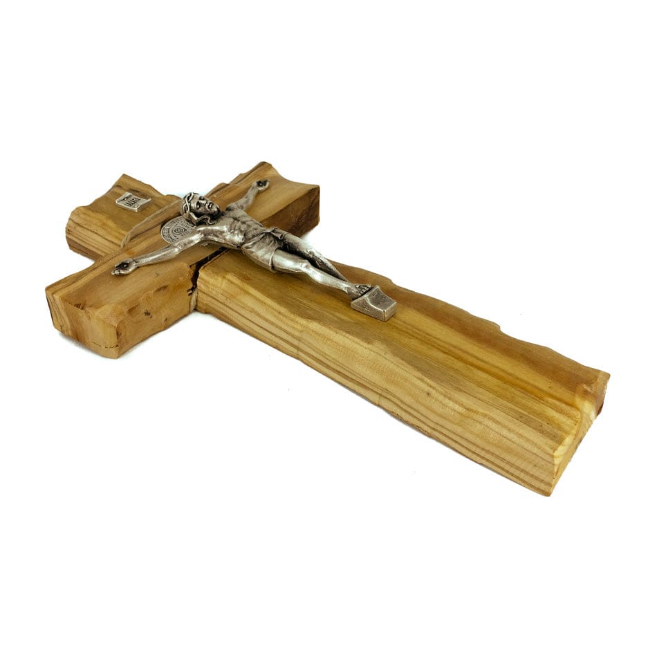 MONDO CATTOLICO Solid Olive Wood St. Benedict Crucifix