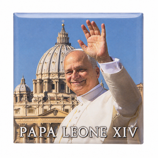 MONDO CATTOLICO ROMA Magnet 6.50 x 6.50 cm (2.56 x 2.56 in) Square Magnet of Pope Leo XIV