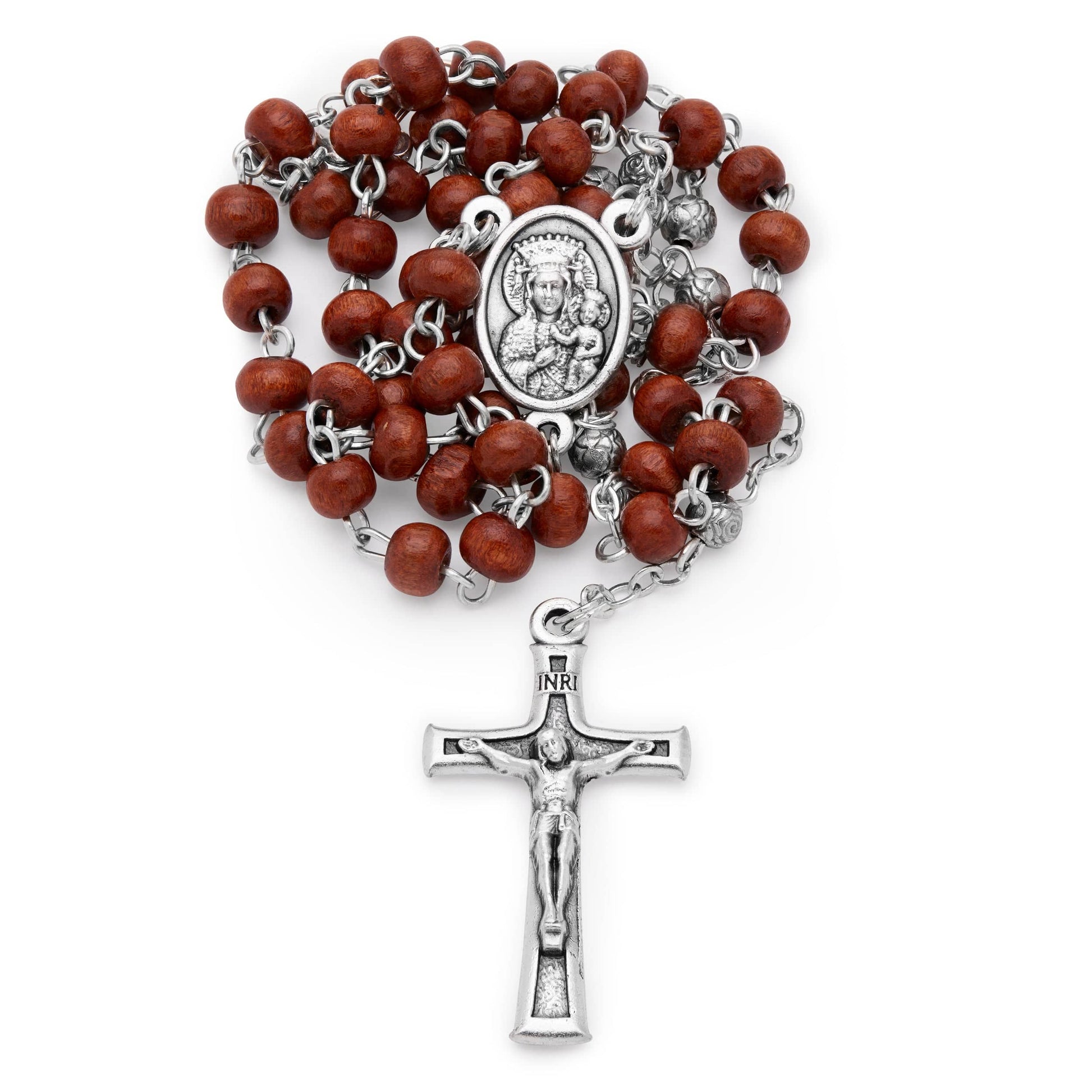 MONDO CATTOLICO 38 cm (15 in) / 4 mm (0.15 in) St. John Paul II Olive wood Case and Rosary