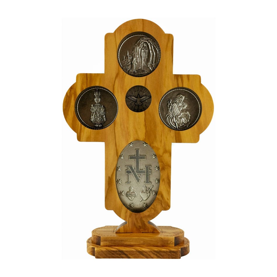 MONDO CATTOLICO 24 cm (9.44 in) Scapular Cross in Olive Wood 24 cm