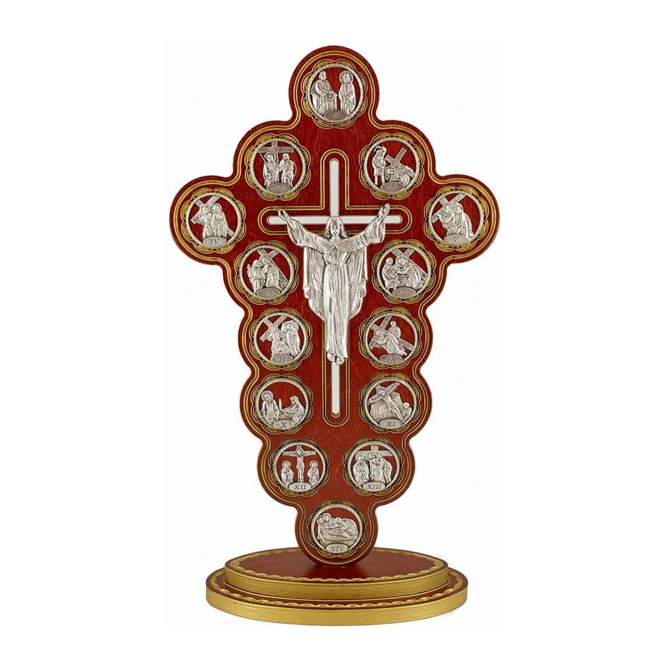 MONDO CATTOLICO 30 cm (11.81 in) Via Crucis  Cross with Risen Christ 30 cm