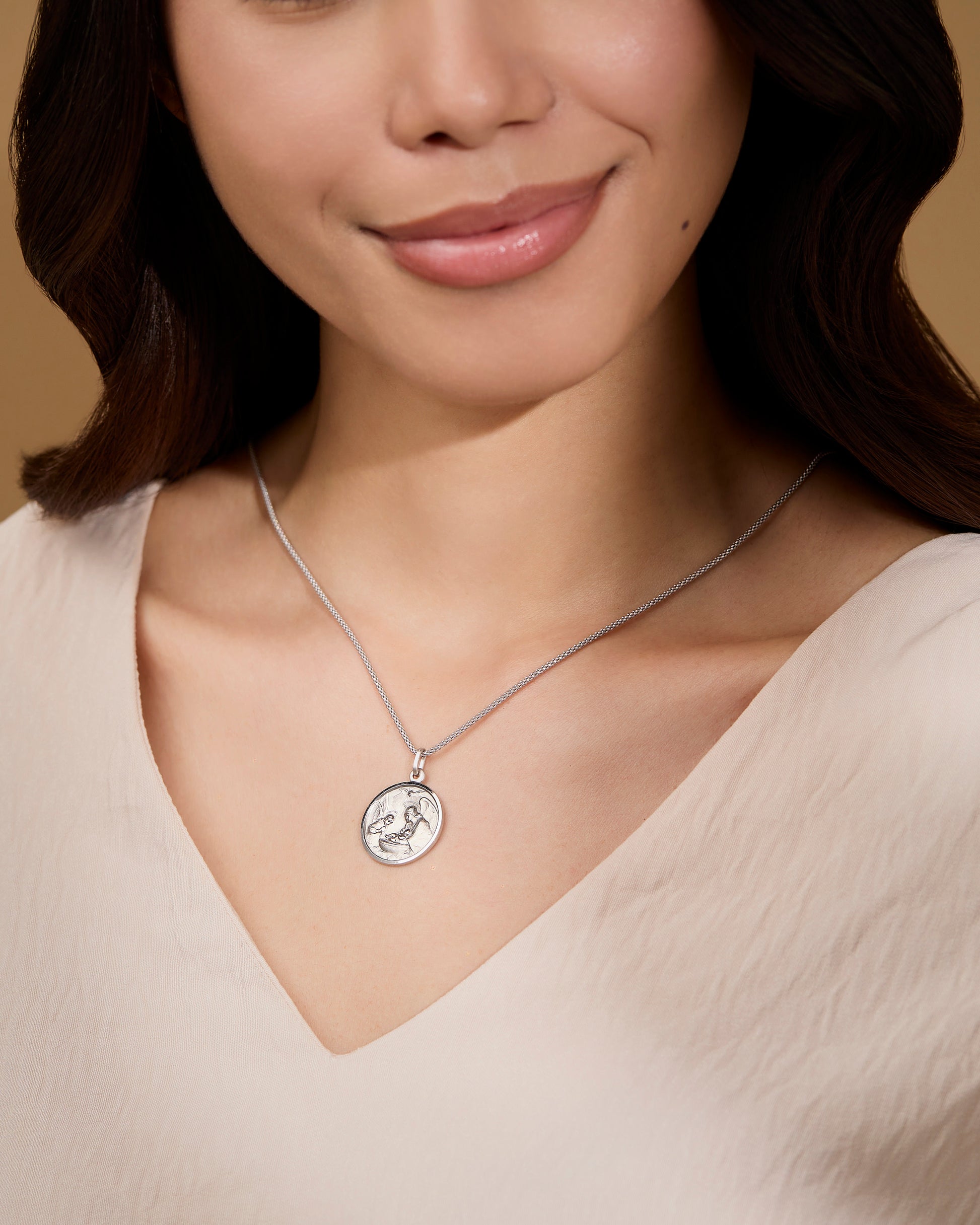MONDO CATTOLICO ROMA Sterling Silver Baptism Medal