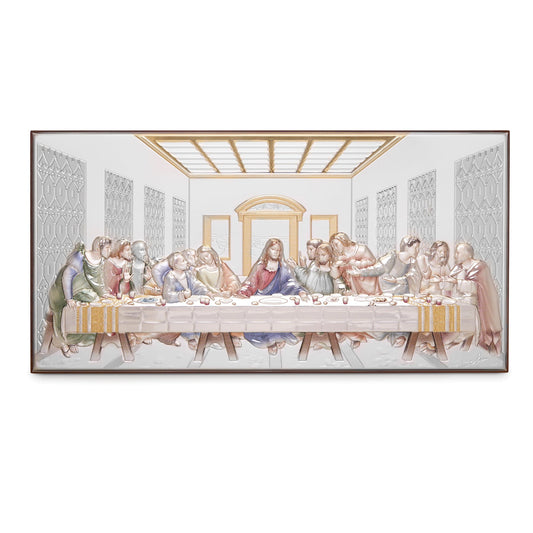 MONDO CATTOLICO Sterling Silver Bilaminated Last Supper Religious Picture