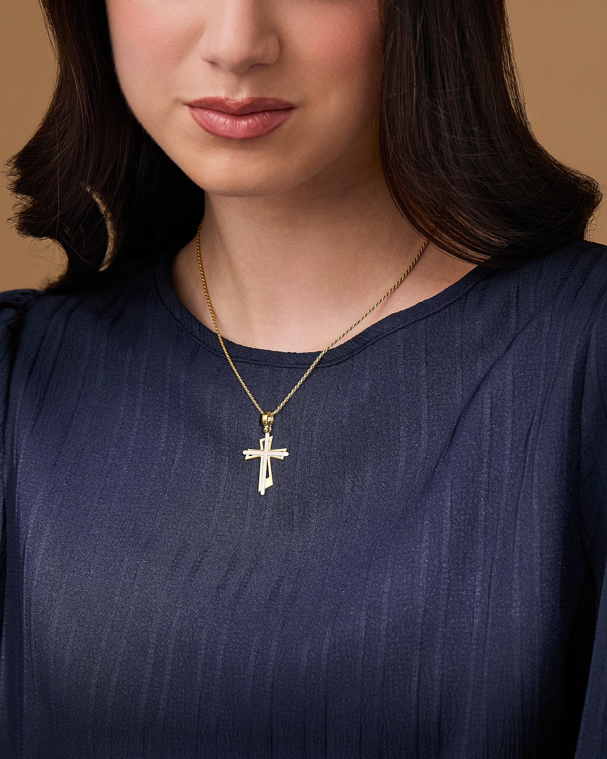 MONDO CATTOLICO ROMA Pendant 28 mm (1.10 in) Sterling Silver Cross Pendant With Gold-plated Sterling Silver Double Cross
