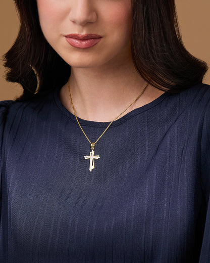 MONDO CATTOLICO ROMA Pendant 28 mm (1.10 in) Sterling Silver Cross Pendant With Gold-plated Sterling Silver Double Cross