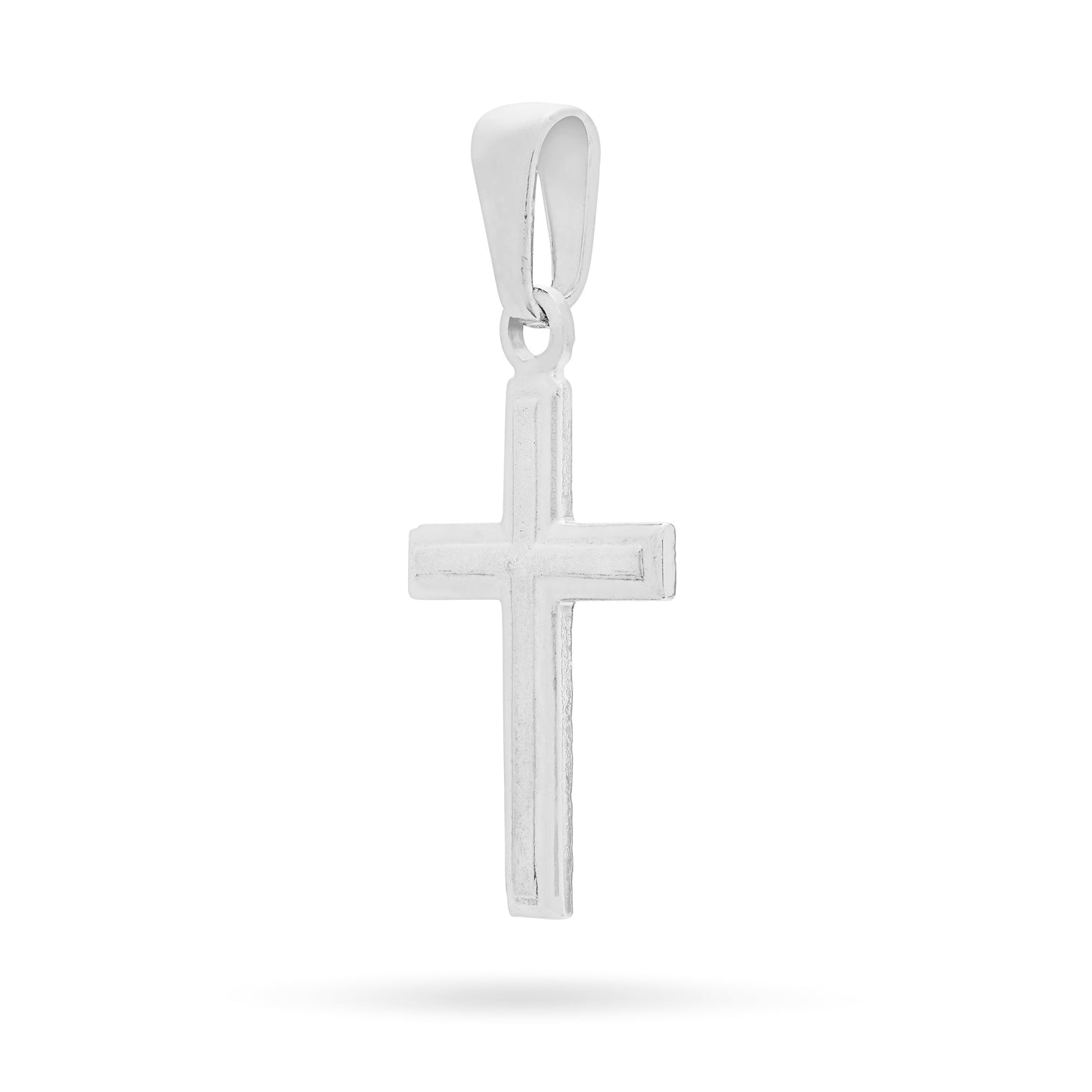 Mondo Cattolico Pendant 23 mm (0.91 in) Sterling Silver Cross Pendant With Satin Interior
