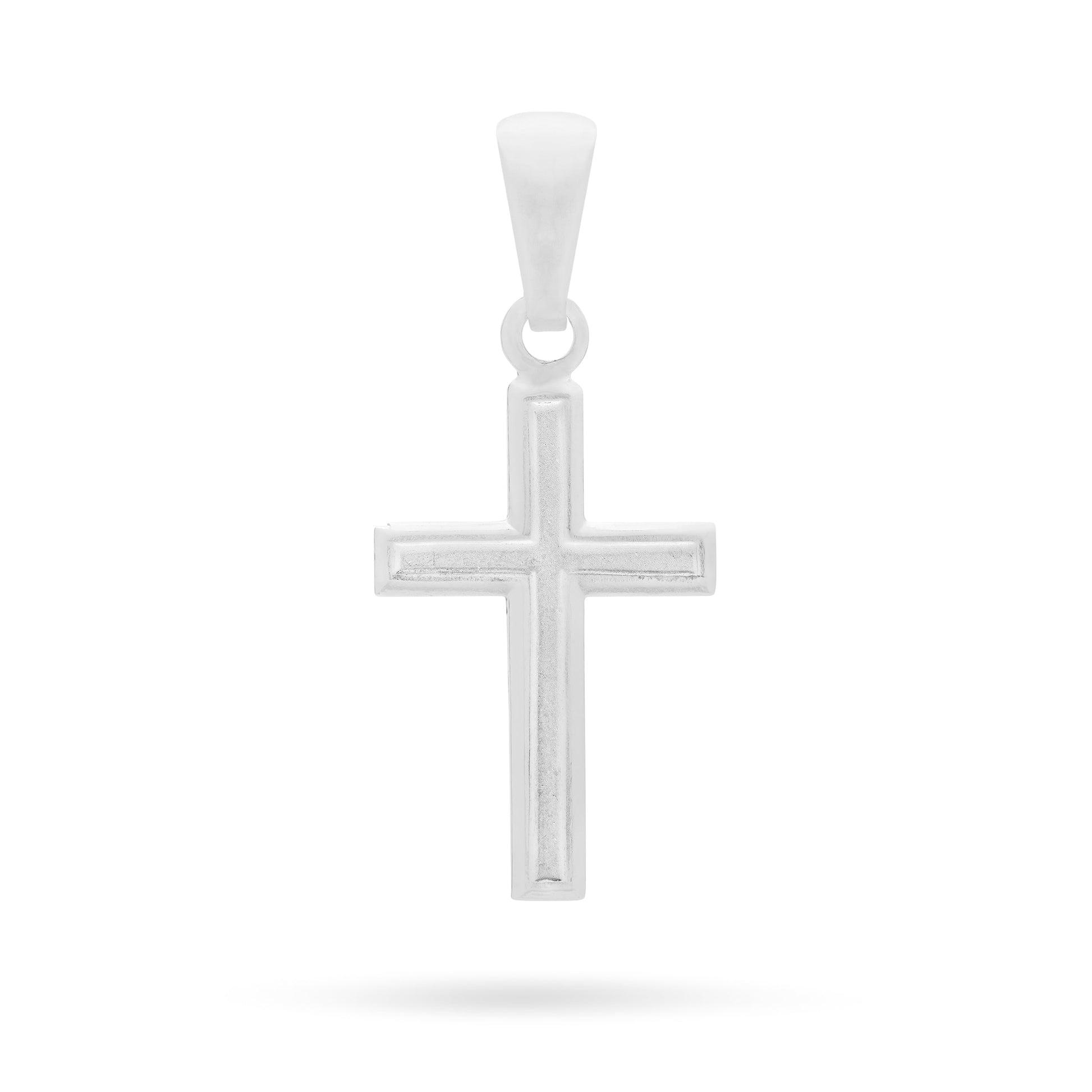 Mondo Cattolico Pendant 23 mm (0.91 in) Sterling Silver Cross Pendant With Satin Interior