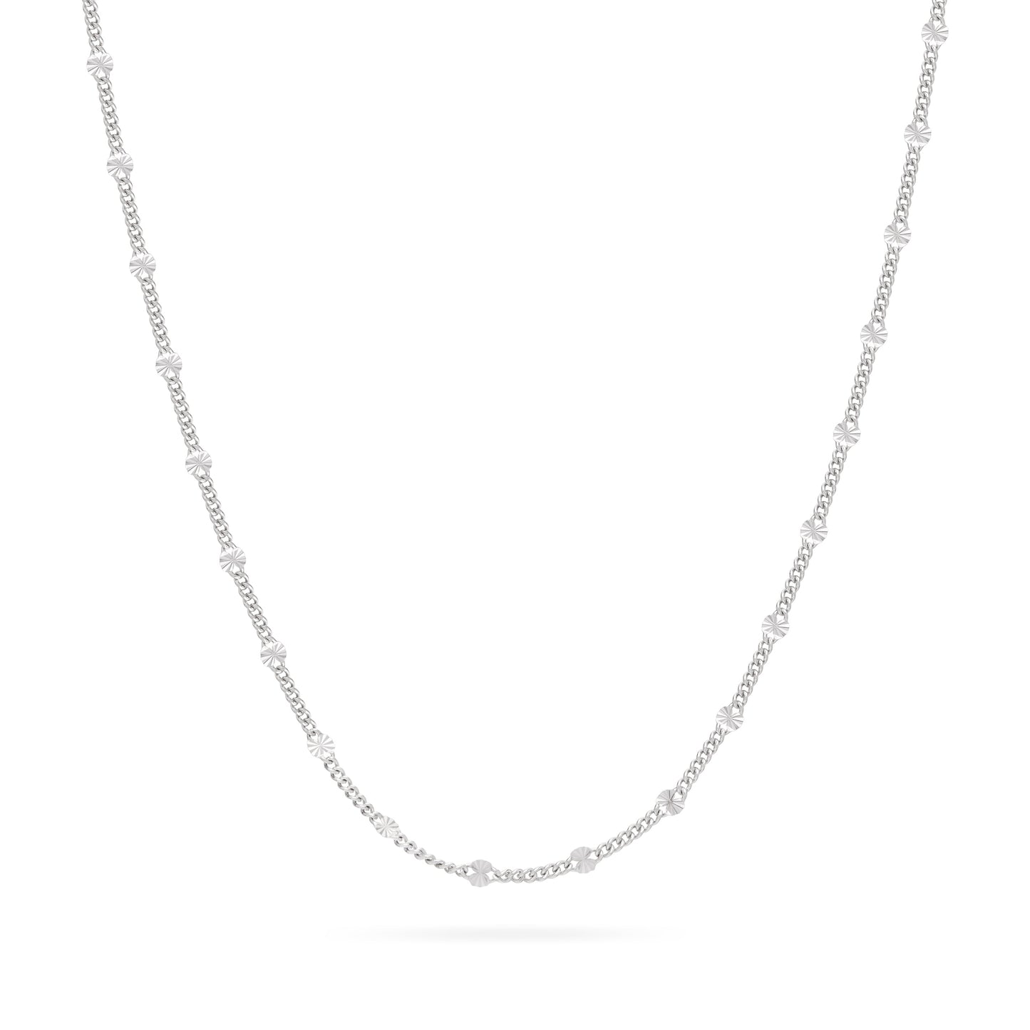 MONDO CATTOLICO ROMA Necklaces Sterling Silver Curb Chain Necklace with Faceted Disc Inserts