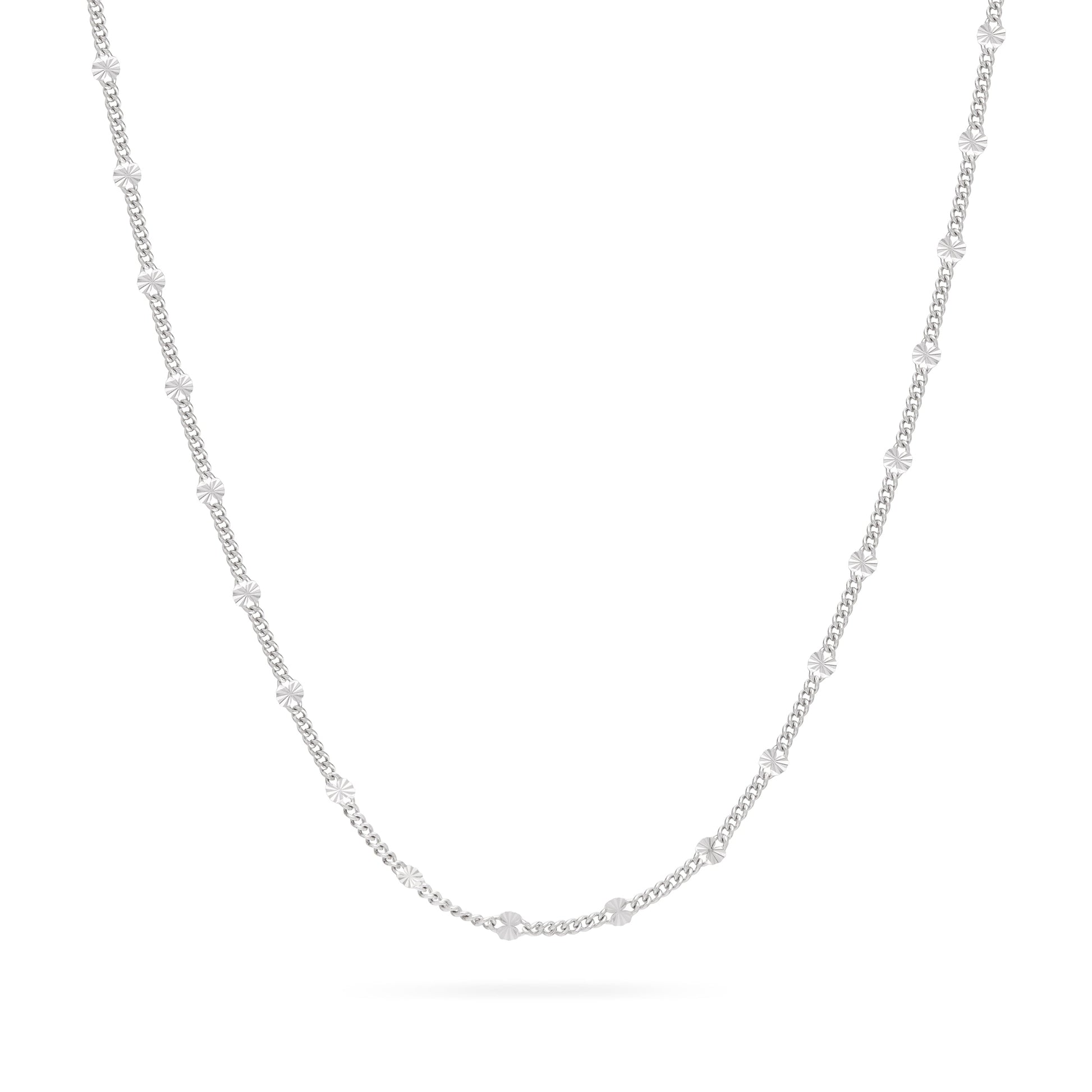 MONDO CATTOLICO ROMA Necklaces Sterling Silver Curb Chain Necklace with Faceted Disc Inserts