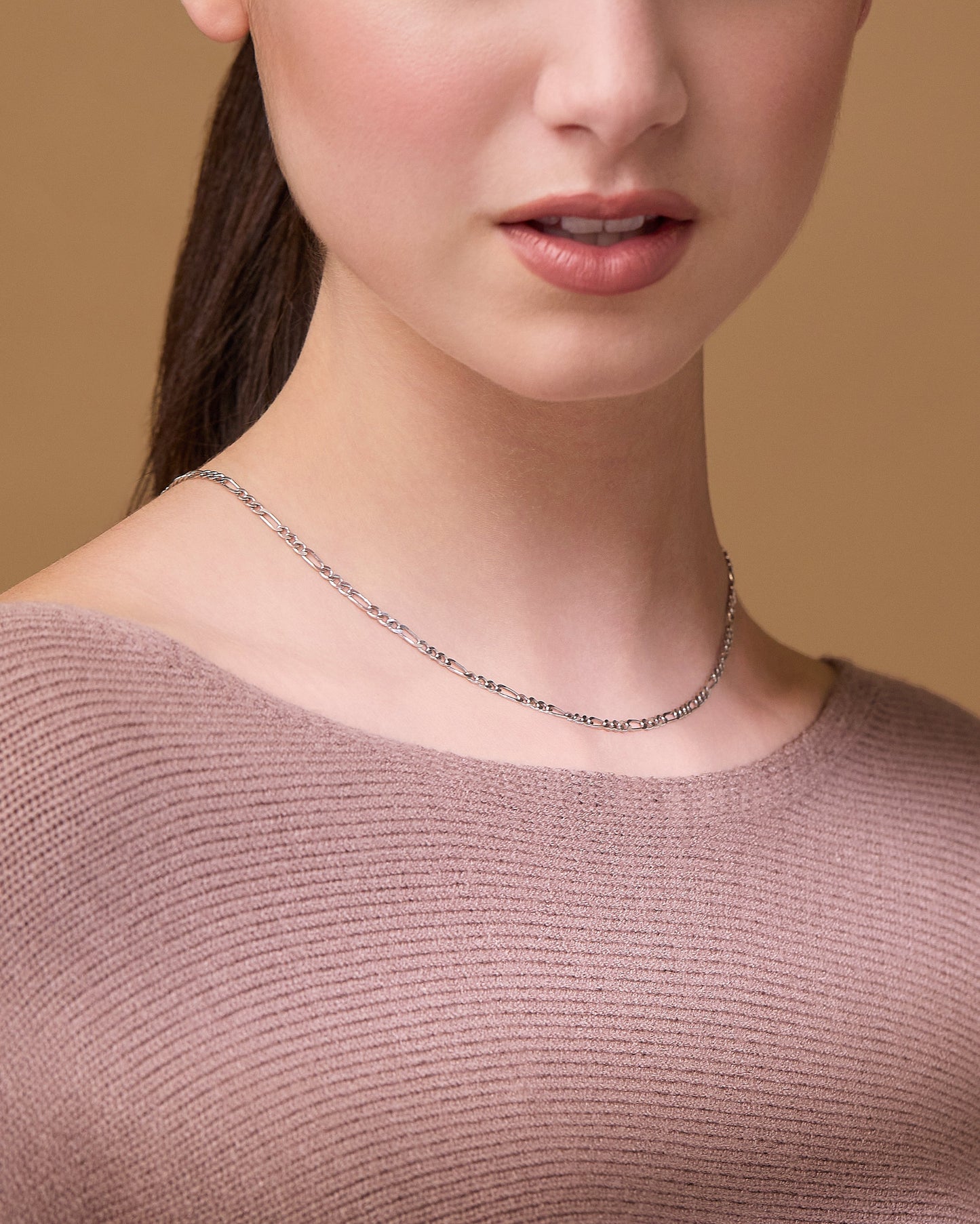 MONDO CATTOLICO ROMA Necklaces 50 cm (19.69 in) Sterling Silver Figaro Chain Necklace