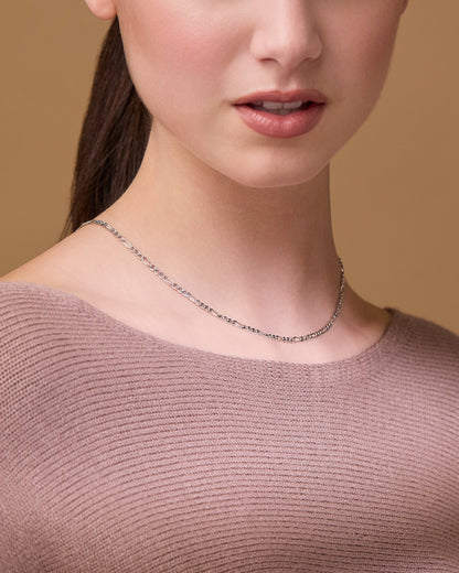 MONDO CATTOLICO ROMA Necklaces 50 cm (19.69 in) Sterling Silver Figaro Chain Necklace