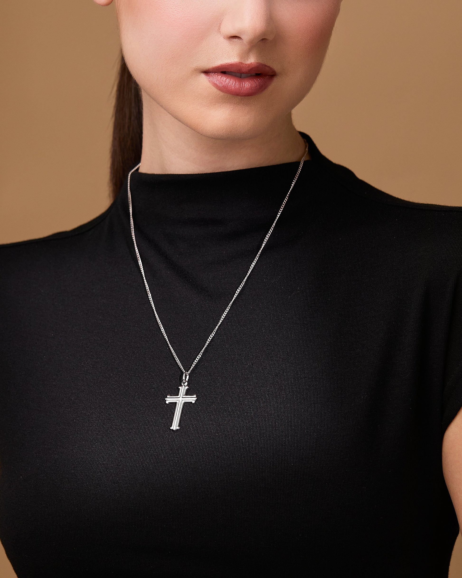 MONDO CATTOLICO ROMA 32 mm (1.26 in) Sterling Silver Florentine Cross