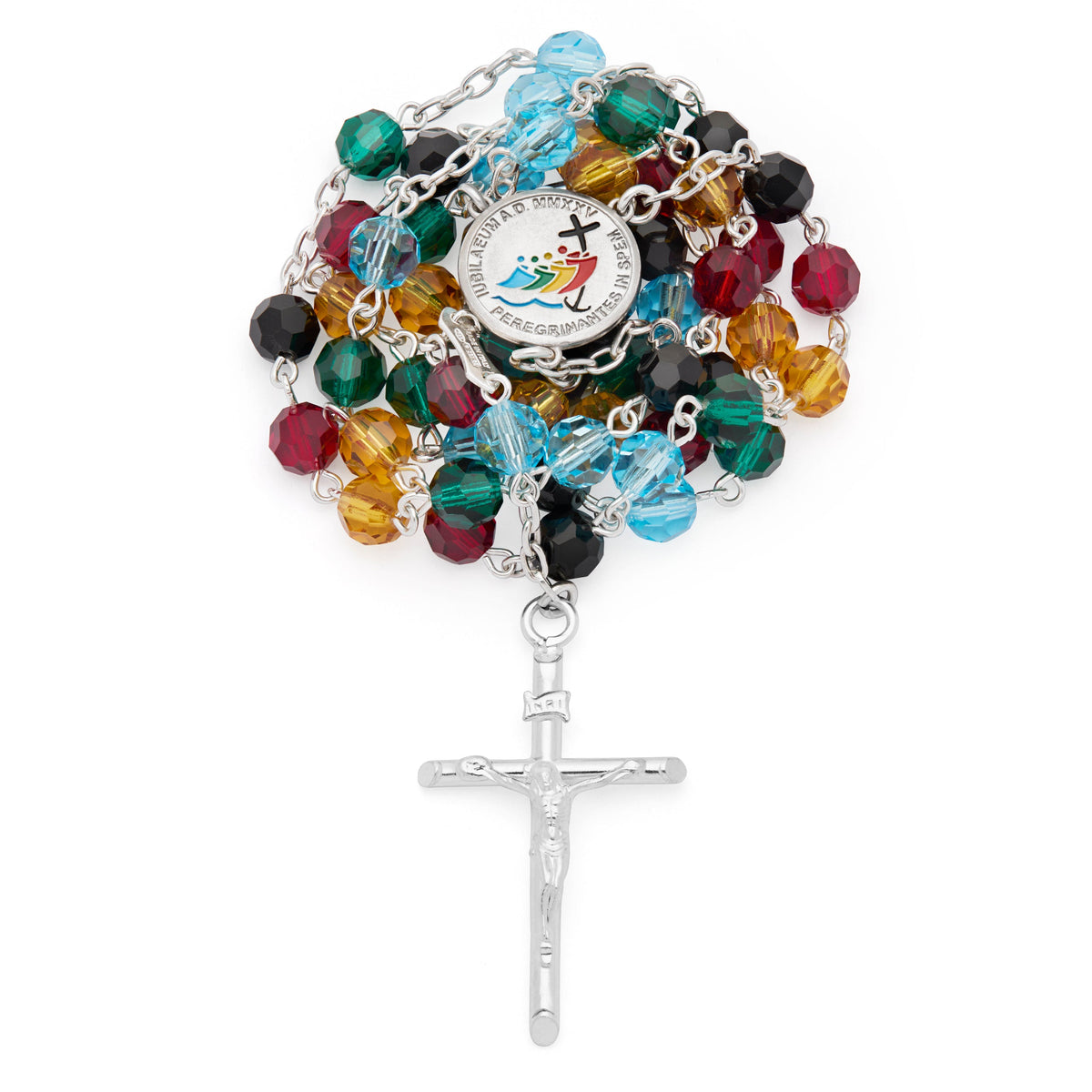 Médaille Jubilé 2025 Émaillée Argent 925 Doré 16mm - Holyart Pèlerins D'Espérance