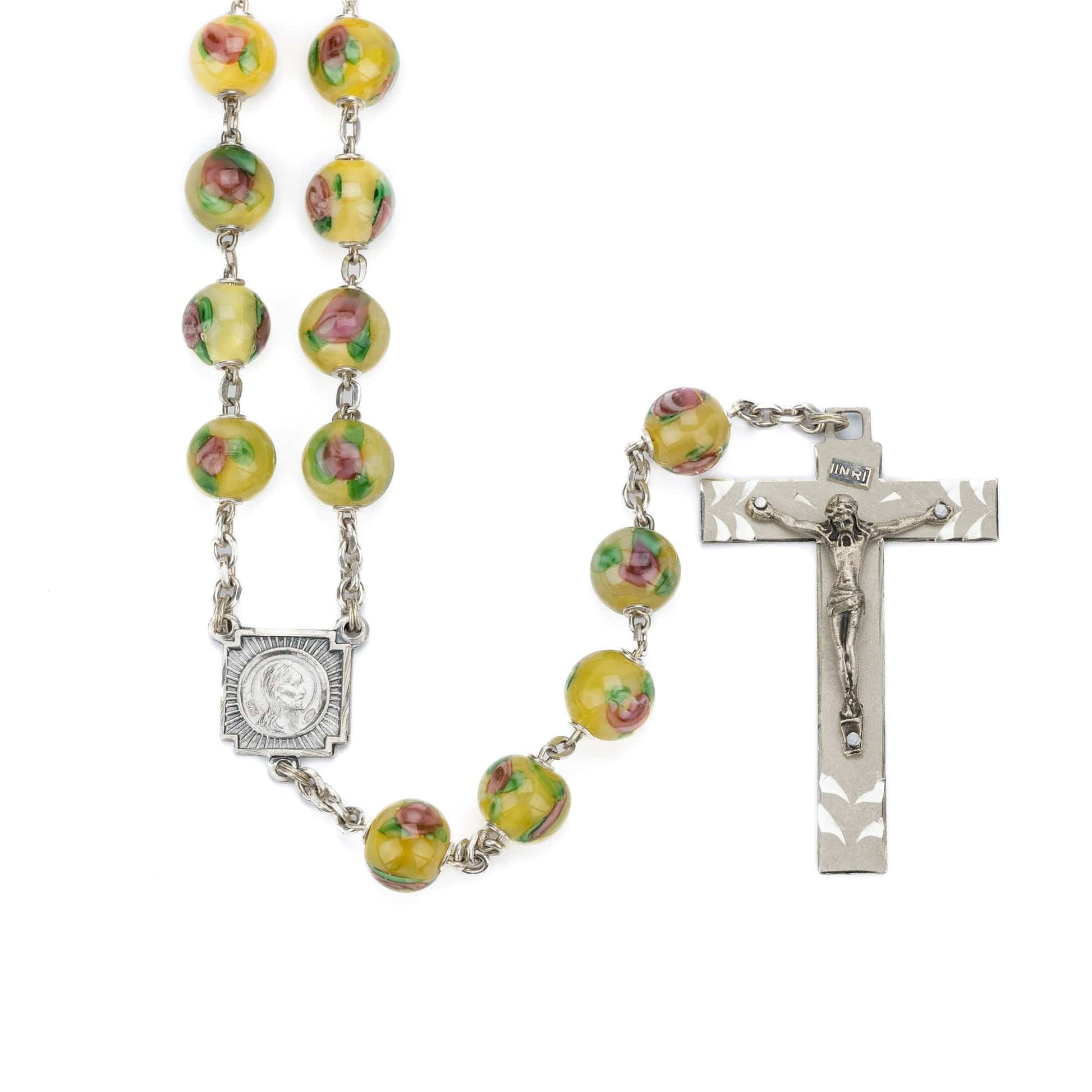 MONDO CATTOLICO Prayer Beads Sterling Silver Lampworked Pearls Rosary