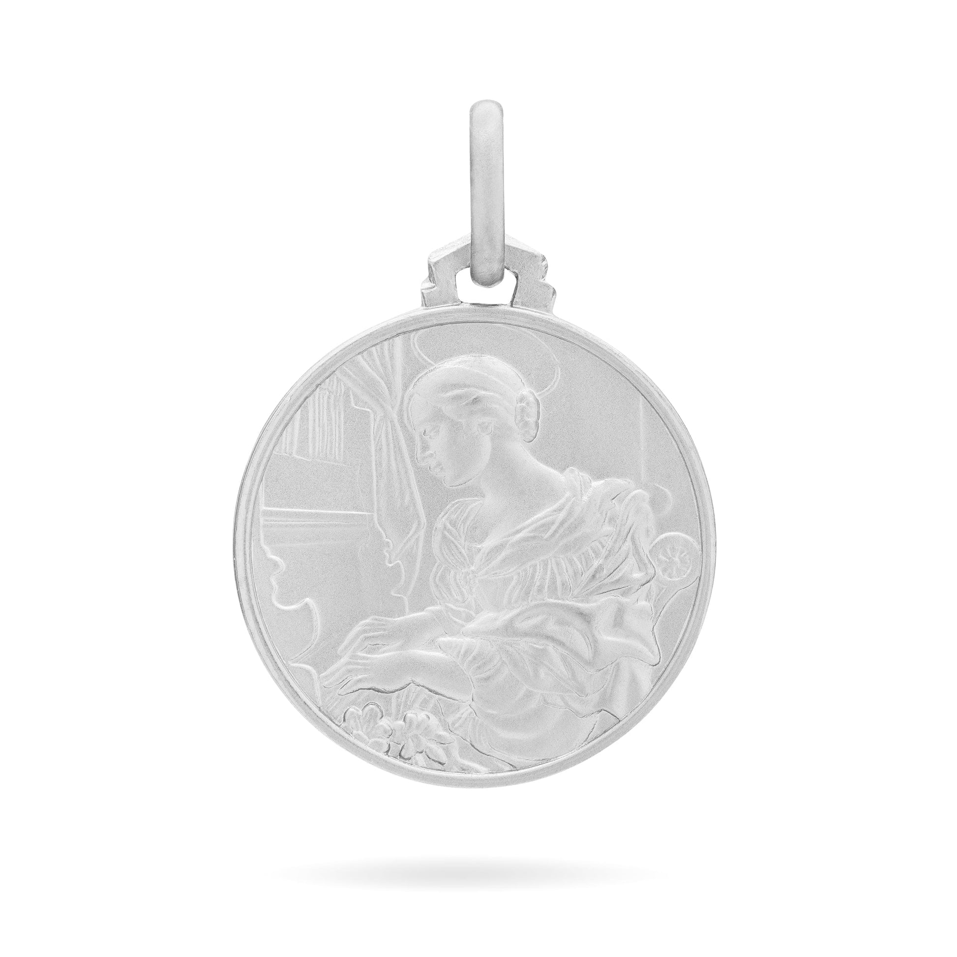 MONDO CATTOLICO Medal 18 mm (0.70 in) Sterling Silver medal of Saint Cecilia