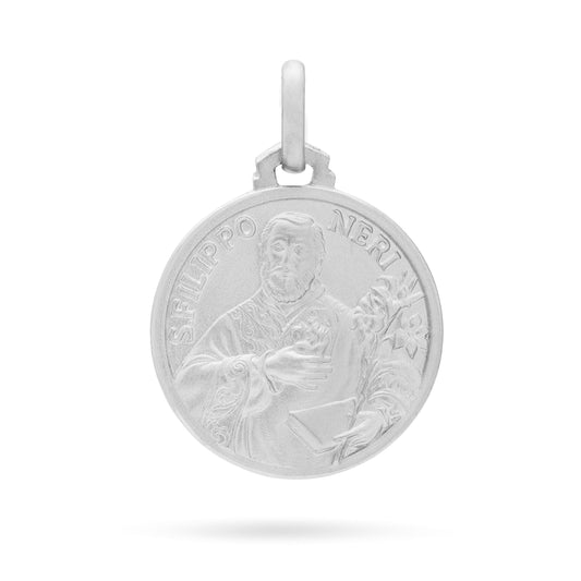 MONDO CATTOLICO Medal 18 mm (0.70 in) Sterling Silver Medal of Saint Filippo Neri