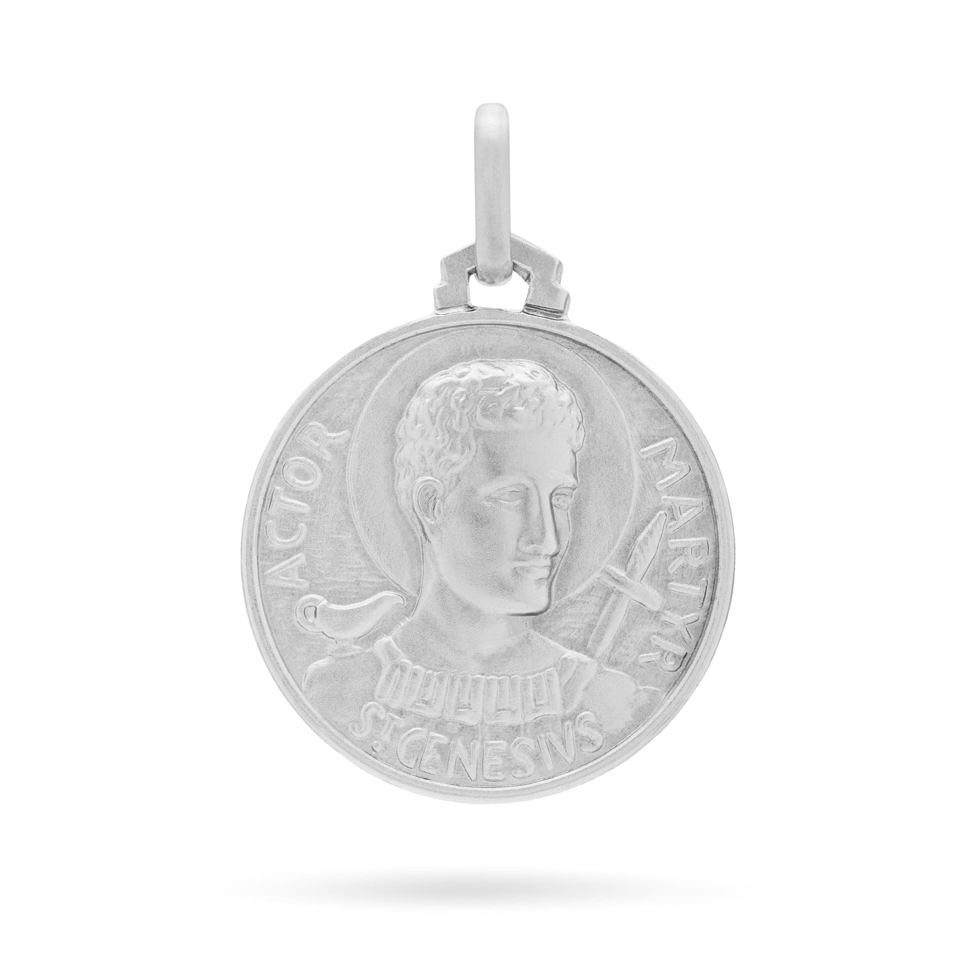 MONDO CATTOLICO Medal 16 mm (0.62 in) Sterling Silver Medal of Saint Genesio