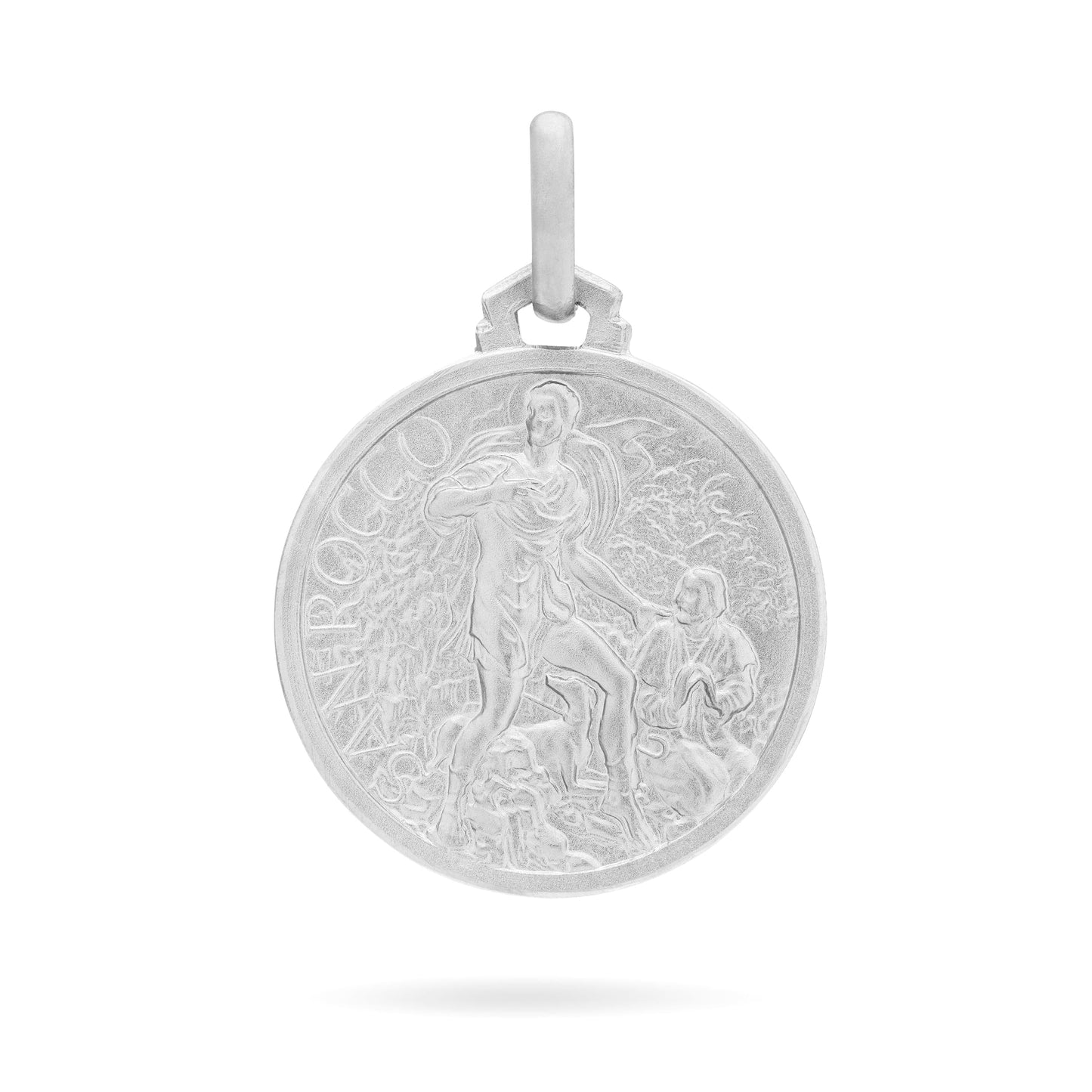 MONDO CATTOLICO Medal 10 mm (0.40 in) Sterling Silver Medal of Saint Roch