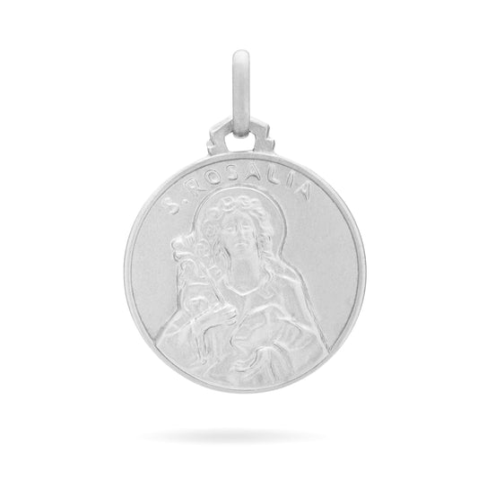 MONDO CATTOLICO Medal 14 mm (0.55 in) Sterling Silver Medal of Saint Rosalia