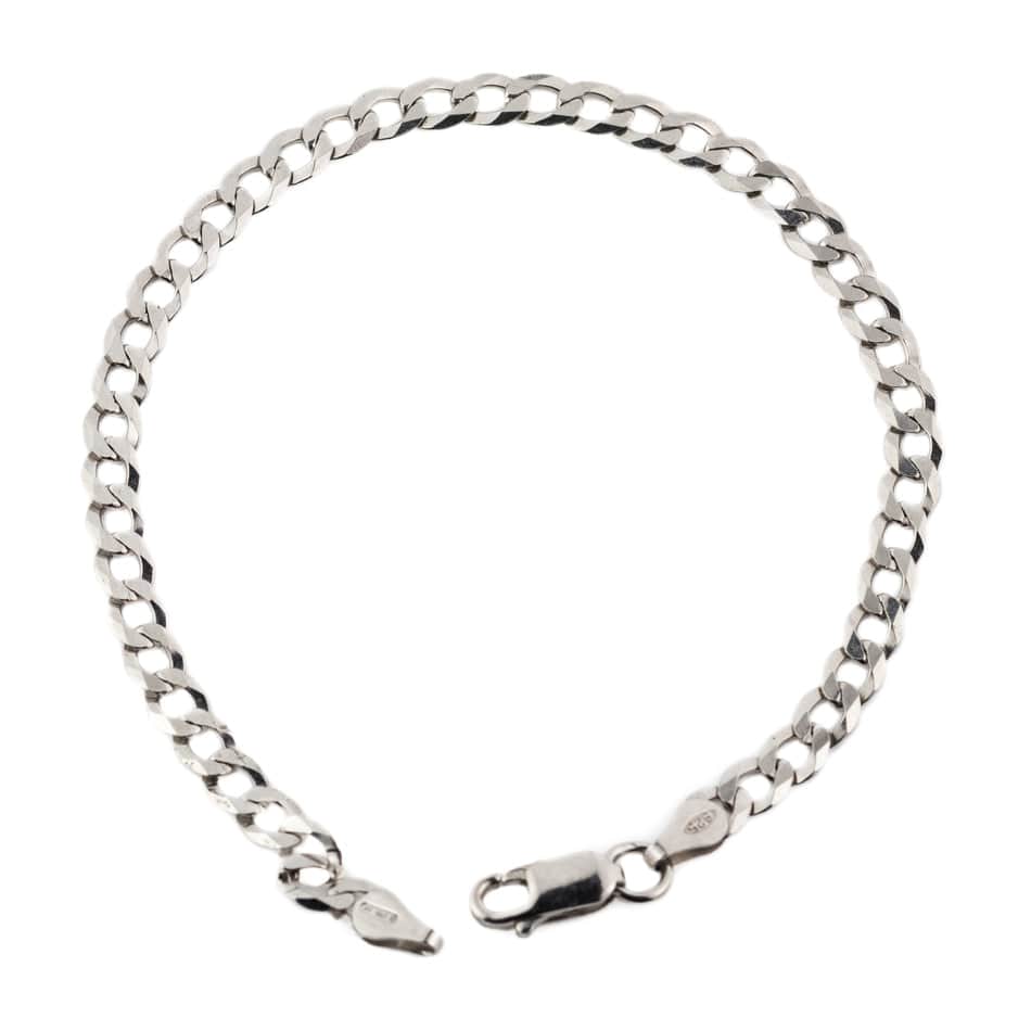 MONDO CATTOLICO 20 cm (7.8 in) Sterling Silver Men's Curb Chain Bracelet