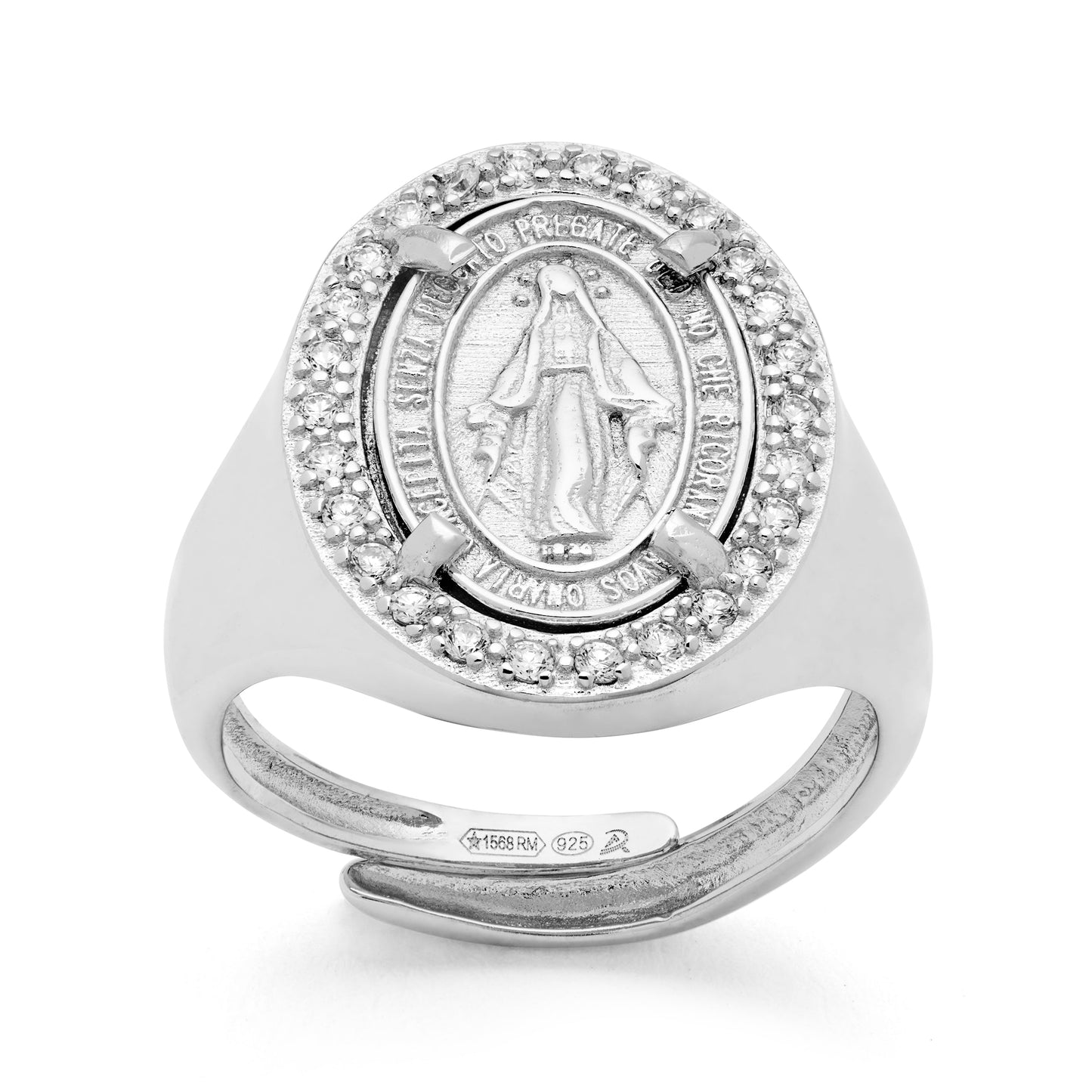 MONDO CATTOLICO Sterling Silver Miraculous Virgin Ring