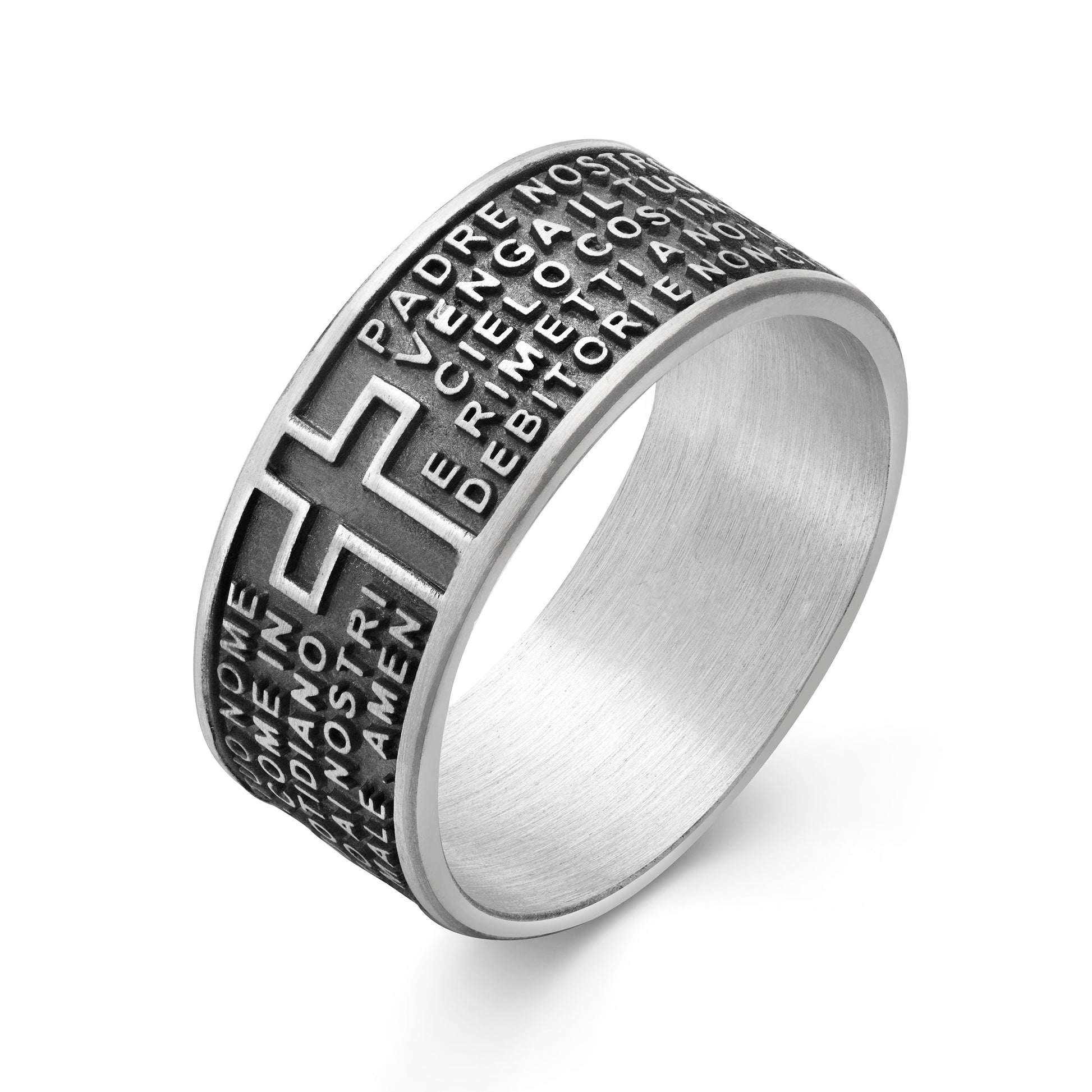 MONDO CATTOLICO Prayer Beads Sterling Silver "Our Father" Ring