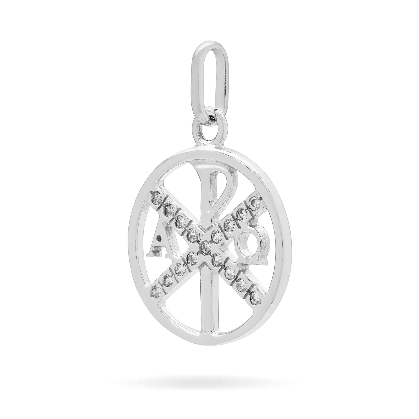 MONDO CATTOLICO Medal 16 mm (0.63 in) Sterling Silver Peace Cross Medal with Zirconia