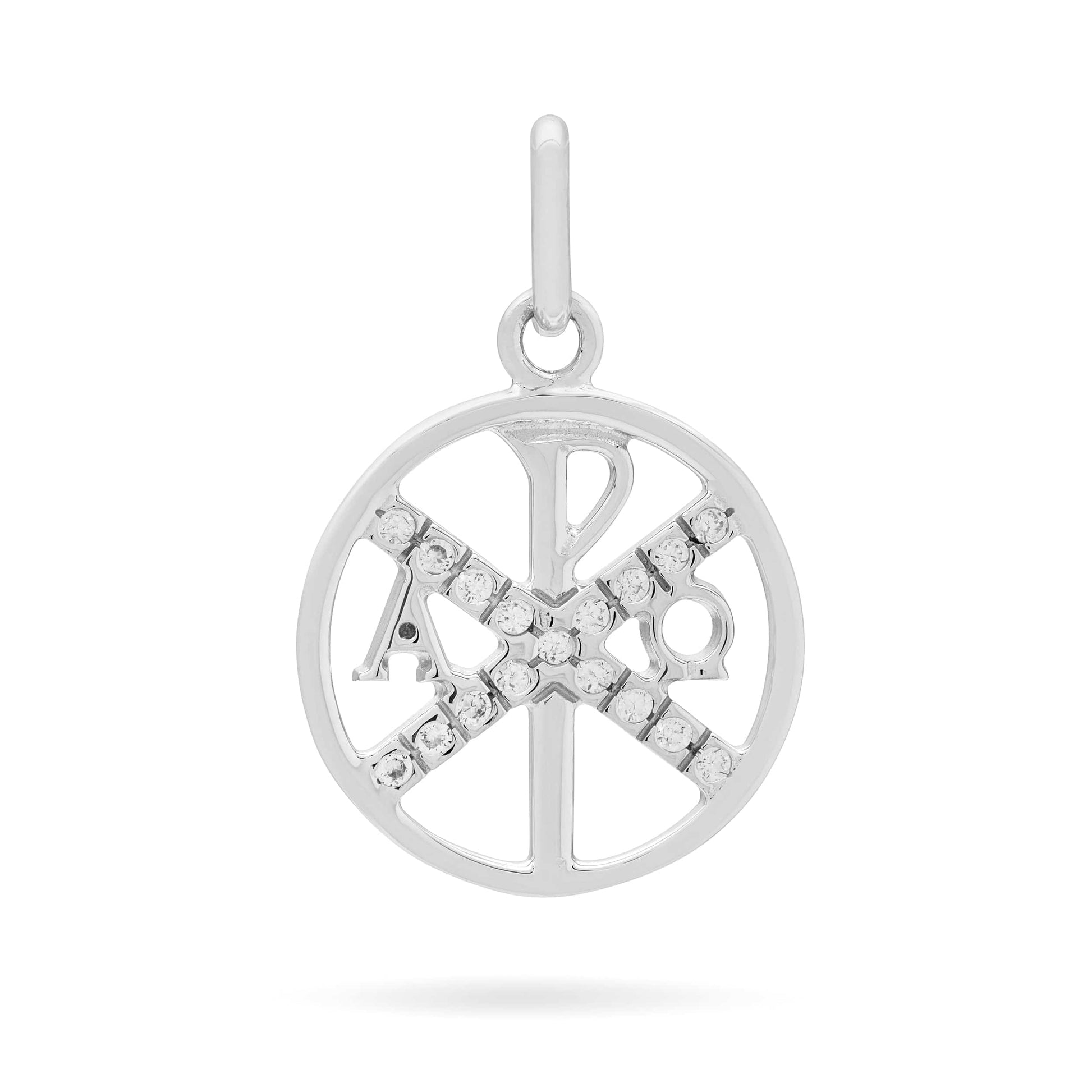 MONDO CATTOLICO Medal 16 mm (0.63 in) Sterling Silver Peace Cross Medal with Zirconia