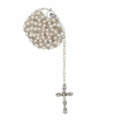 MONDO CATTOLICO Prayer Beads Sterling Silver Pearl Rosary Beads