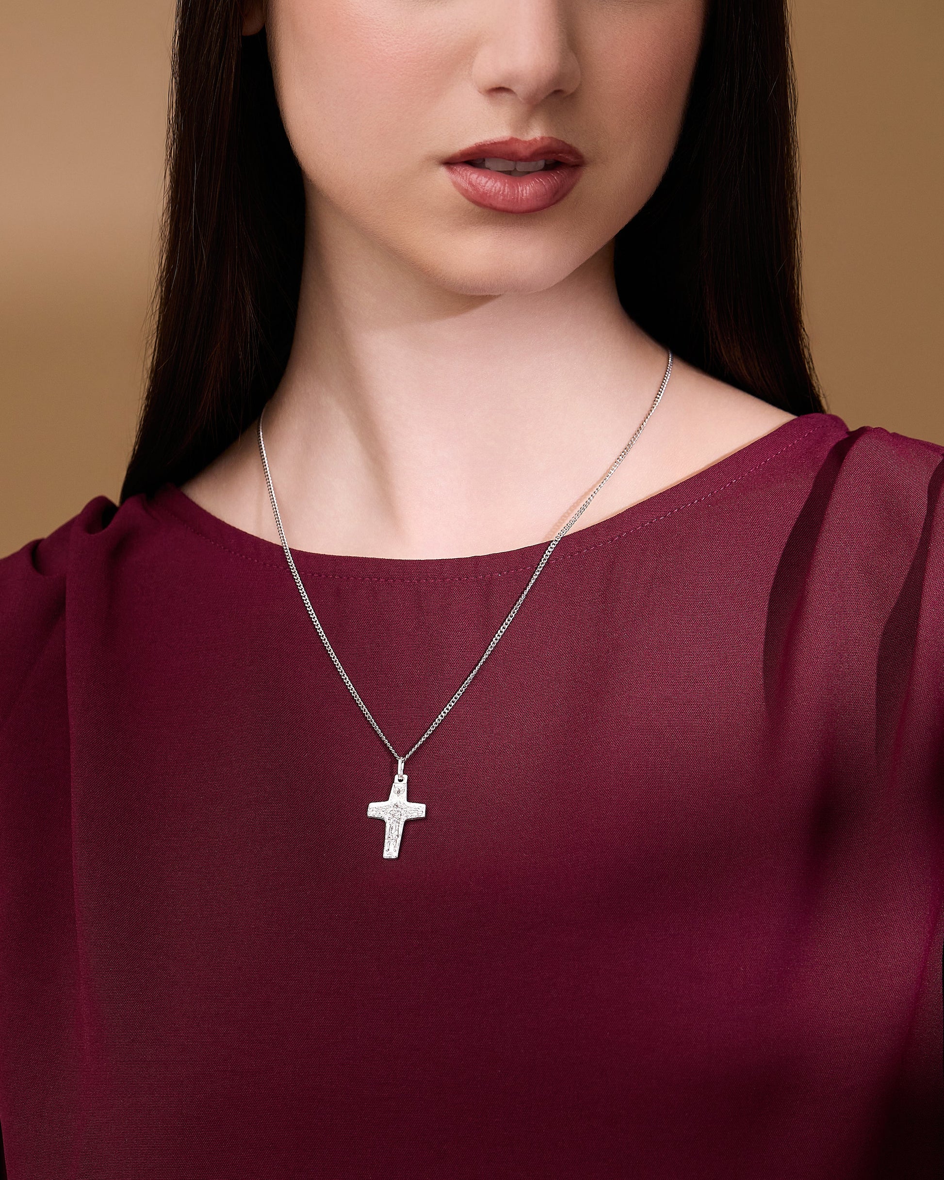 MONDO CATTOLICO ROMA 29 mm (1.14 in) Sterling Silver Pope Francis Papal Pectoral Cross