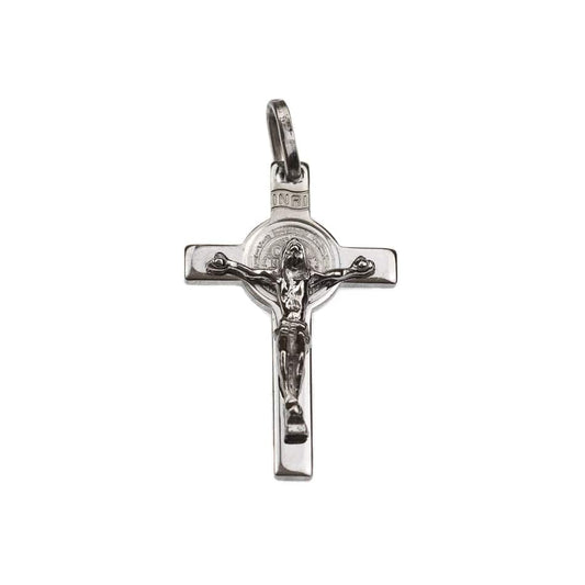 MONDO CATTOLICO Sterling Silver Saint Benedict Crucifix Pendant
