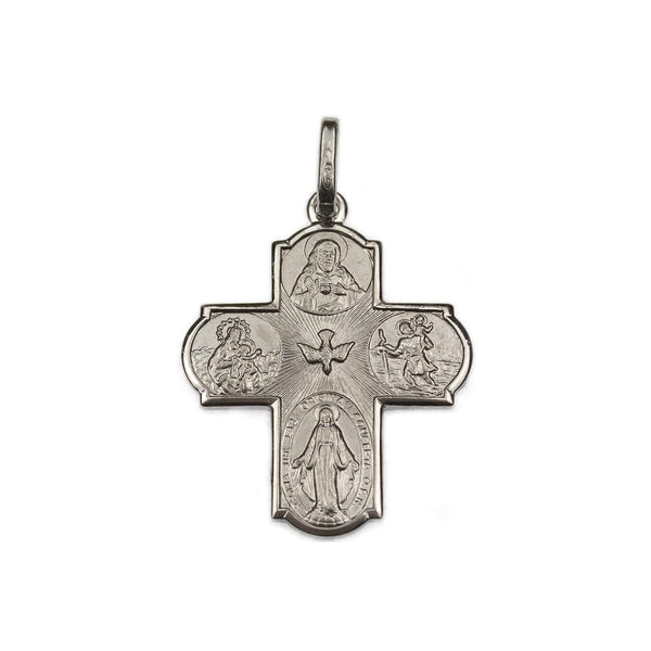 Girls Windbreaker Jacket Four Way Cross Medal Pendant | Catholic Holy ...