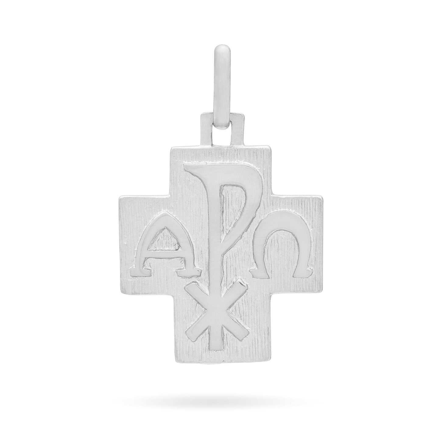 MONDO CATTOLICO Medal 15 mm (0.59 in) Sterling Silver Squared Peace Symbol