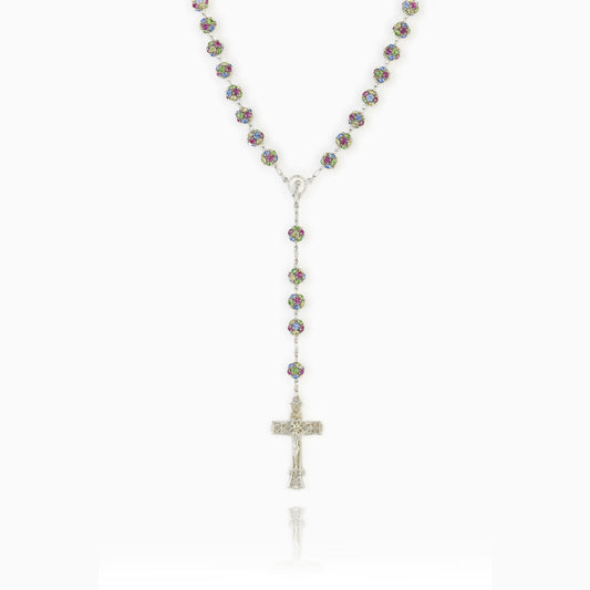 MONDO CATTOLICO Prayer Beads SWAROVSKY SILVER ROSARY