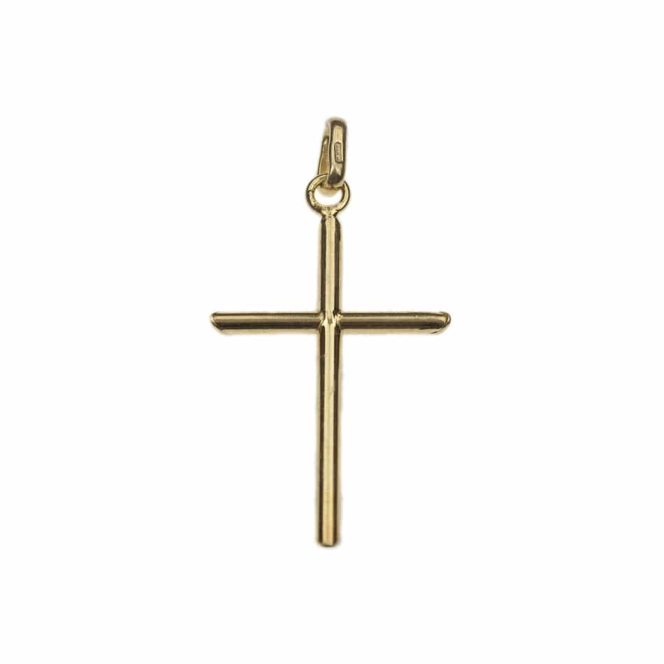 MONDO CATTOLICO Three Dimensional Gold Plated Cross Pendant
