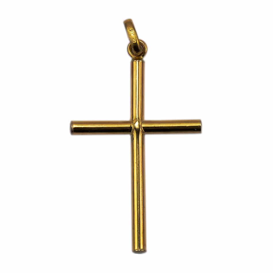 MONDO CATTOLICO Three Dimensional Yellow Gold Cross Pendant